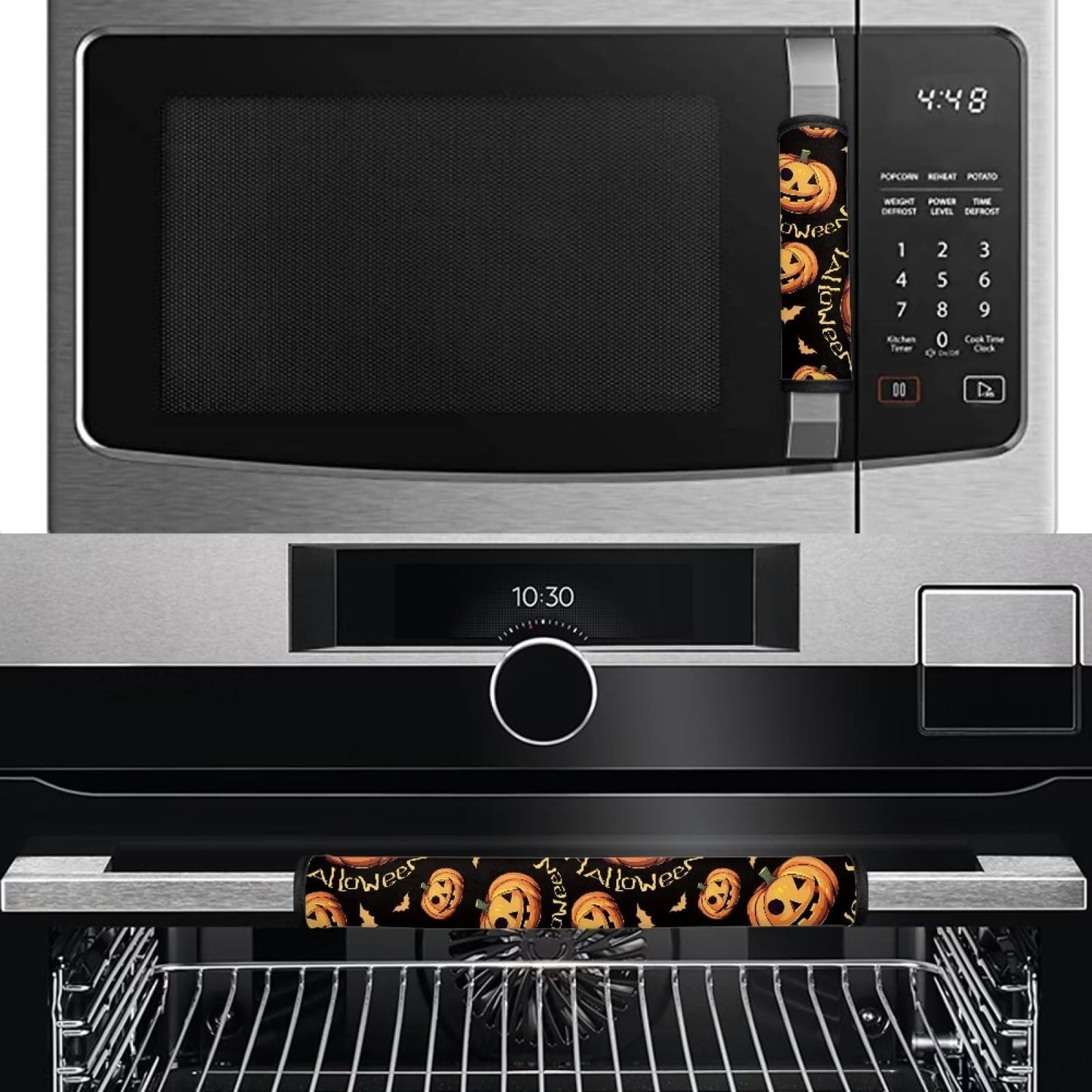 Mintulipy Refrigerator Door Handle Covers Halloween Fridge Door Handle Protector Fridge Dishwasher Oven Keep Off Fingerprints Food Stains