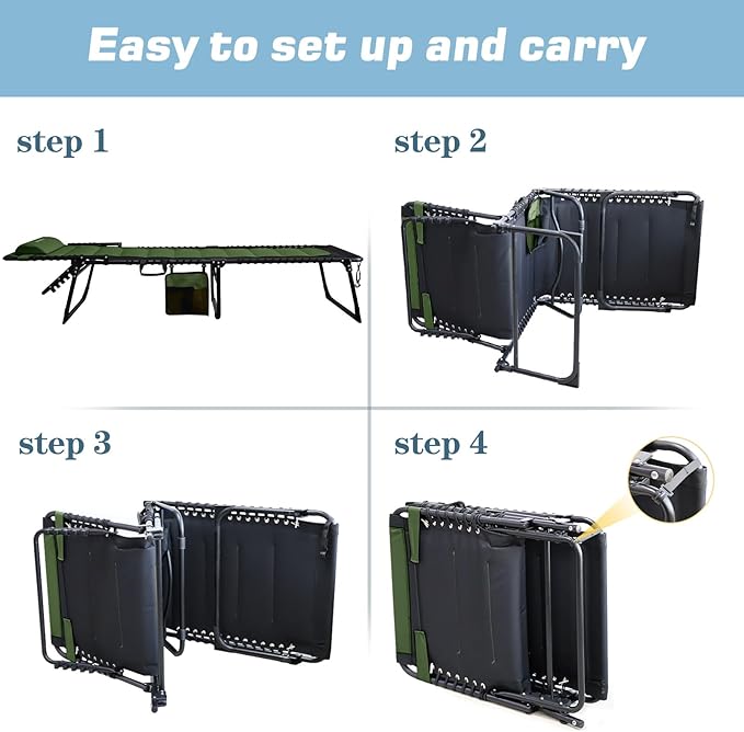 Oversized Padded Outdoor Folding Lounge Chair