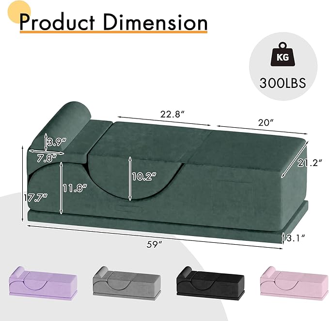 Convertible Yoga Chair for Adults, Ergonomic Foam Lounge