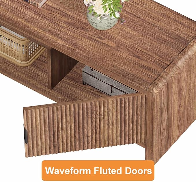 FATORRI TV Stand for 75/65/55 Inch TVs, Farmhouse Entertainment Center