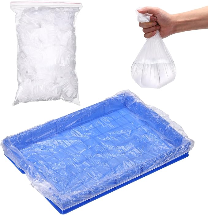 Disposable Bird Cage Liners, Clear Plastic Cage Liners for 35x24 Inch Pallets Tray Universal Elastic Film, (30 Pcs), Intended for Parakeet/Cockatiels/Rabbit/Guinea Pig