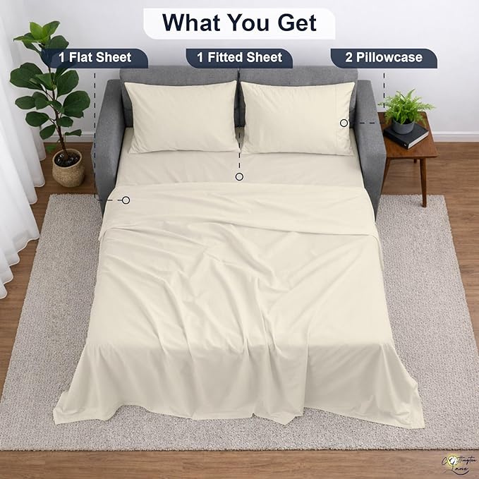 Cottington Lane Sleeper Sofa Sheets Full Size, 4 Piece Premium Quality 100%