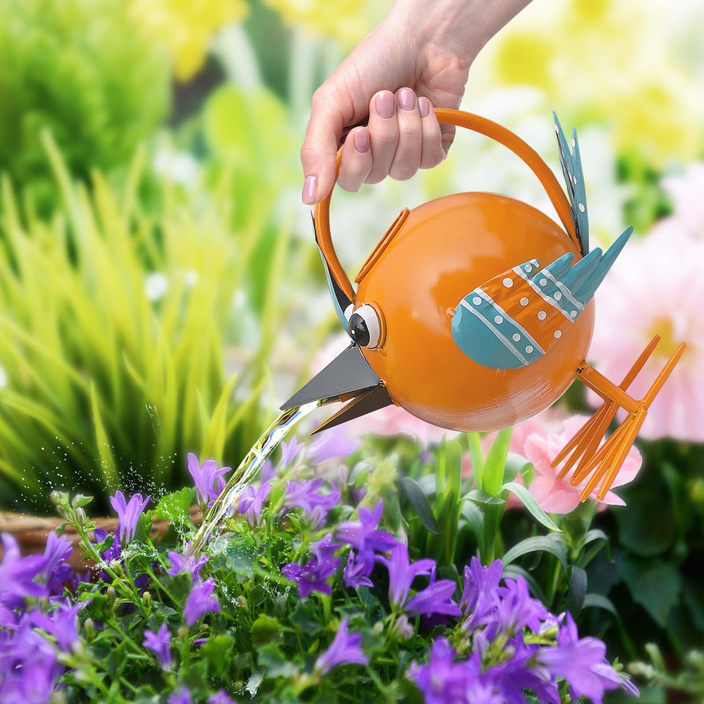 Metal Cute Bird Watering Can,Watering Can Indoor/Outdoor Plants, Decorative & Functional 1.8 L/0.5 Gallon Water Pot for House Flowers Plant, Home,Farmhouse Garden Decor