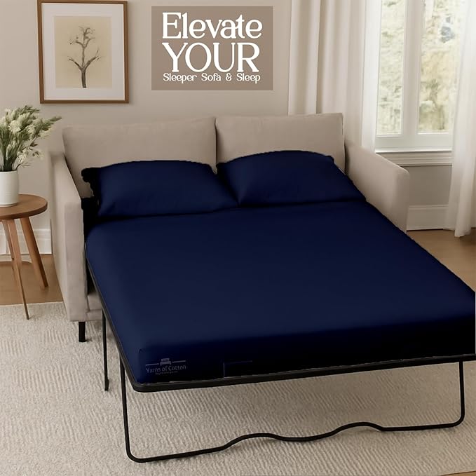 Sleeper Sofa Bed Sheet, 100% Cotton 400 Thread Count, 4 Piece Set, Deep Pocket