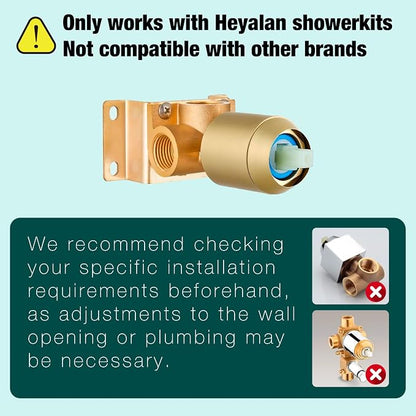 Heyalan Shower Faucet Set with Valve, Bathroom Rainfall Shower System, Wall Mount Single Handle Shower Trim Kit, Rainfall Fixed Shower Head, 8 Inch Square Shower Head,Brushed Gold