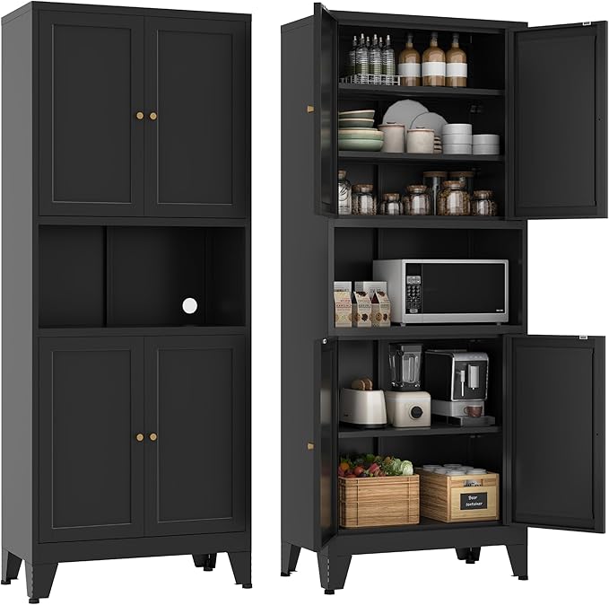 YAUWOH 69" Tall Metal Pantry Cabinet