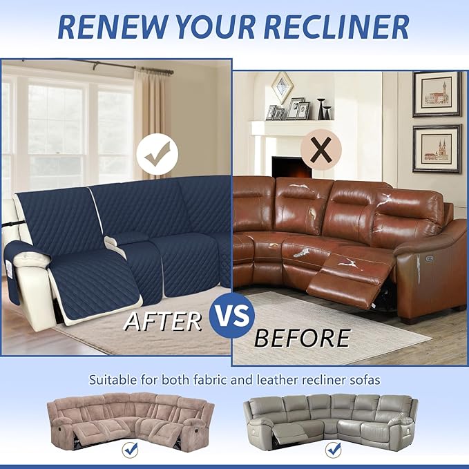 Arfntevss Recliner Sectional Couch Covers 1OO% Waterproof L Shape Sofa Cover