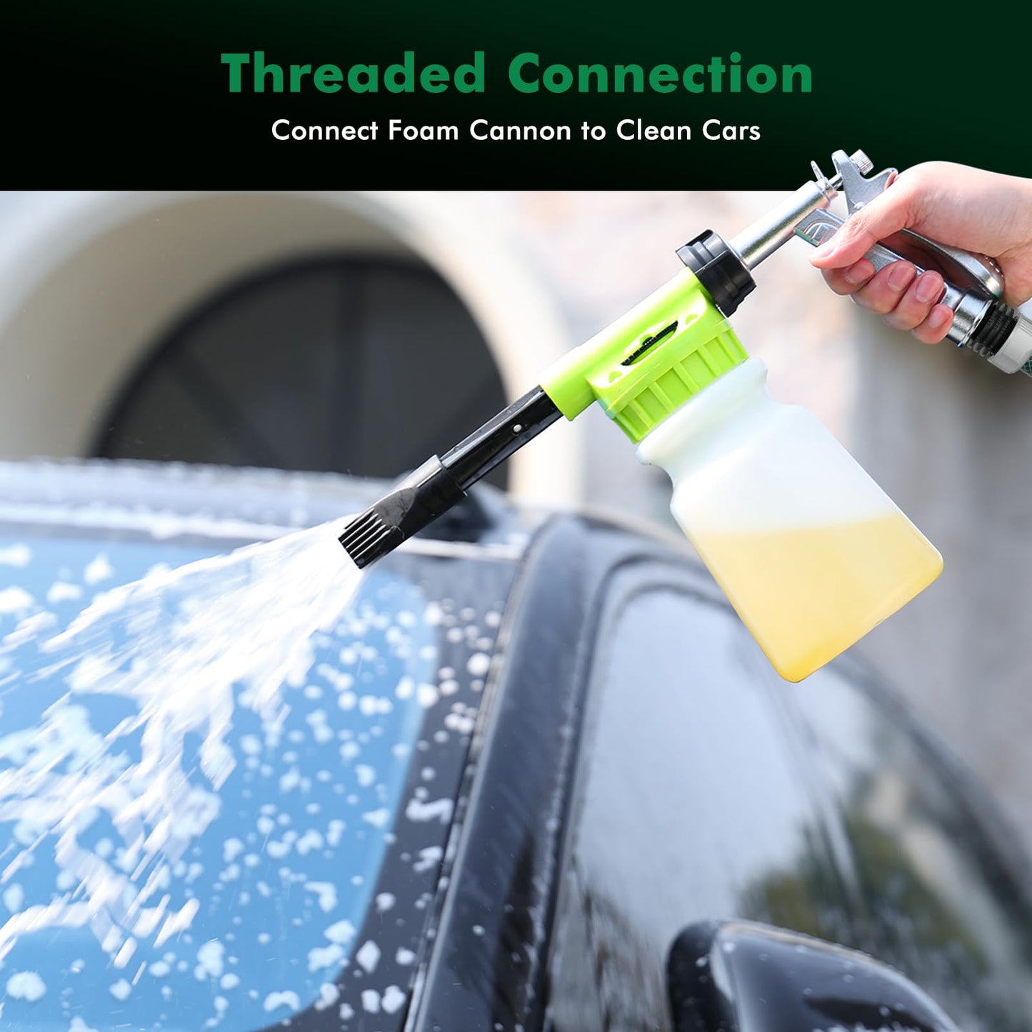 RESTMO 100% Metal Garden Hose Nozzle, 5X Lifespan Rust-Proof Chrome Plated, Heavy Duty Zinc Alloy Pistol Grip with Threaded Front, High Pressure Hose Sprayer Nozzle for Car Washing, Plant Watering