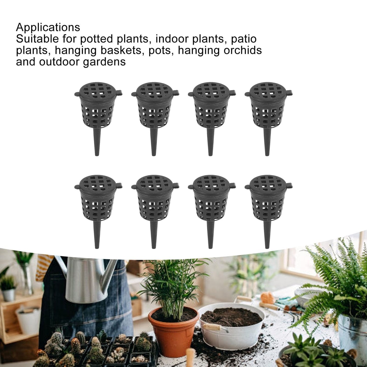 100pcs Bonsai Fertilizer Baskets, 2cm/0.8in Diameter Fertilizer Box with Cover Plastic Garden Nursery Pots Portable Planting Nutrition Cups for Succulent