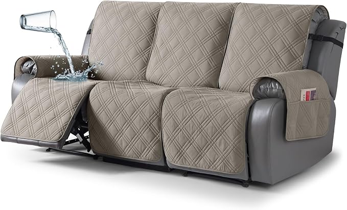 TAOCOCO Waterproof Recliner Sofa Cover, Non Slip Split Recliner Couch Covers