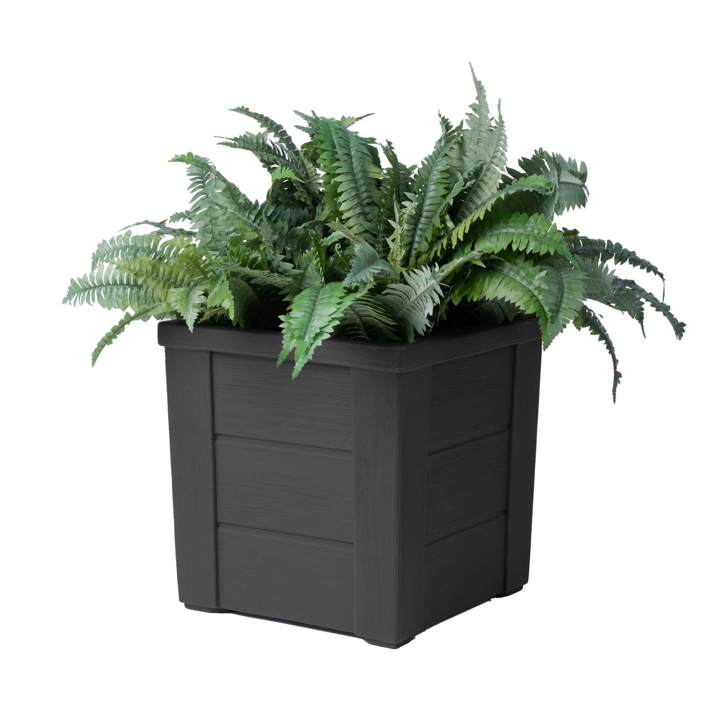 Step2 Lakewood Planter Box™ 2-Pack, Planters for Indoor or Outdoor Plants, Gardening and Flower Pot for Patio or Porch, Durable Plastic, Black