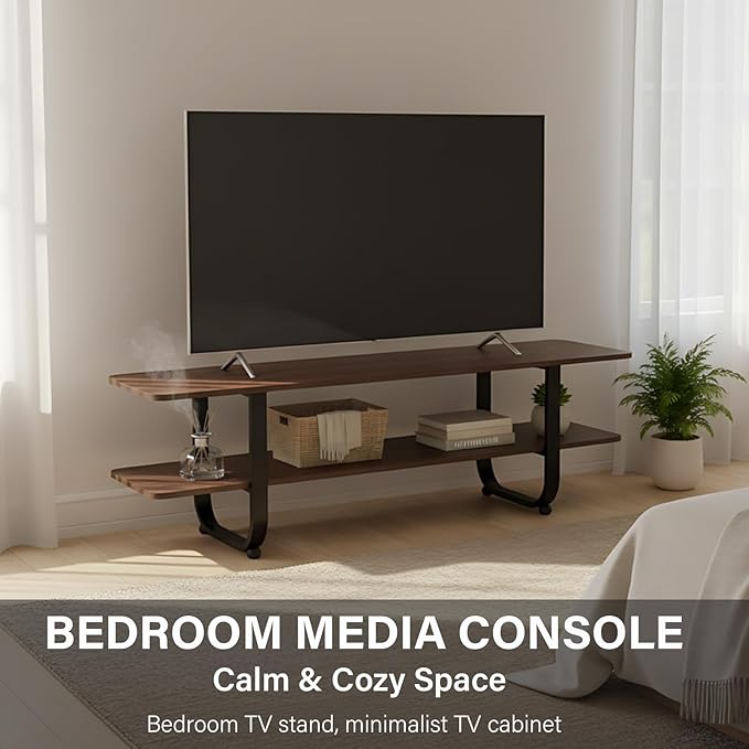 Tiita Bamboo TV Stand with Storage