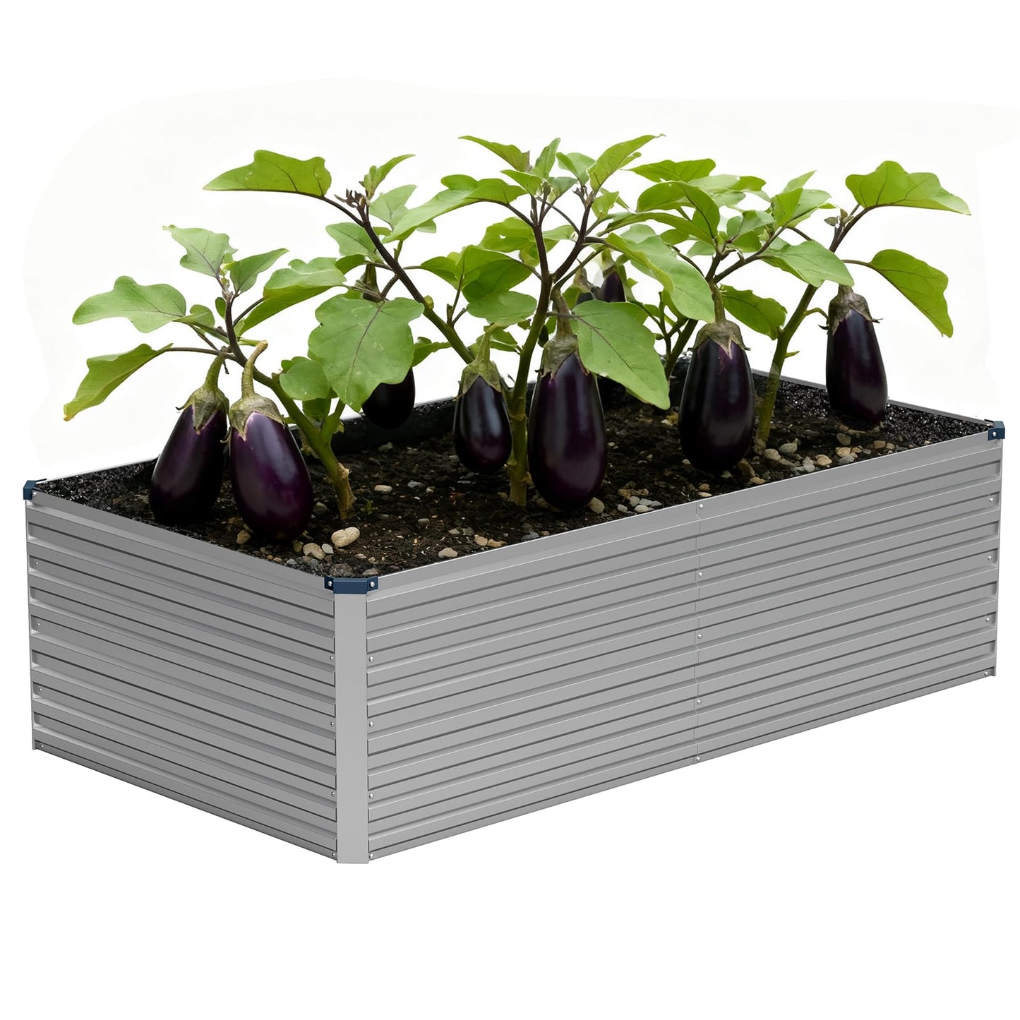 Vengarus 6x3x2FT Galvanized Raised Garden Bed Kit, Deep Root Planter Box Outdoor Large Planter Raised Beds for Planting Flowers,Vegetables and Herbs-Silver