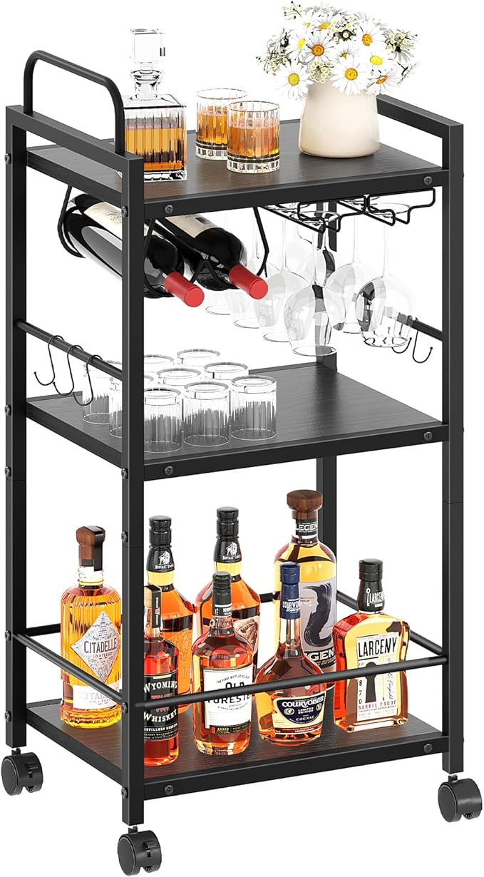 Bar Cart for The Home, 3 Tier Kitchen Carts