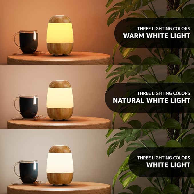 uuffoo 2 Pack Rechargeable Night Light Lamp 3 Color Touch Dimmable LED Portable Table Lamp Battery Operated, USB Changing, Small Cordless Lamp for Bedside Bedroom Travel