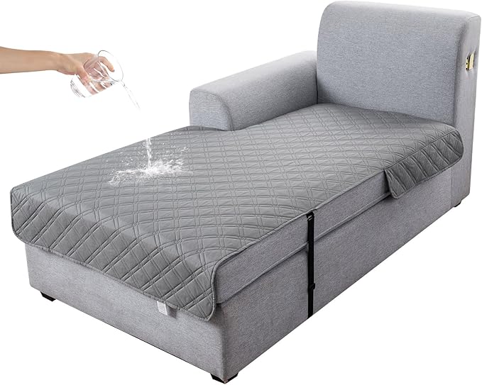 Genina L Shape Couch Cover, Sectional Couch Chaise Covers, Waterproof Washable