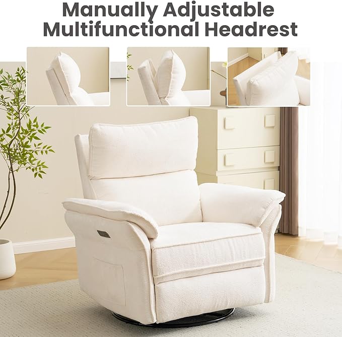 Oversized Power Recliner Chair Swivel Glider