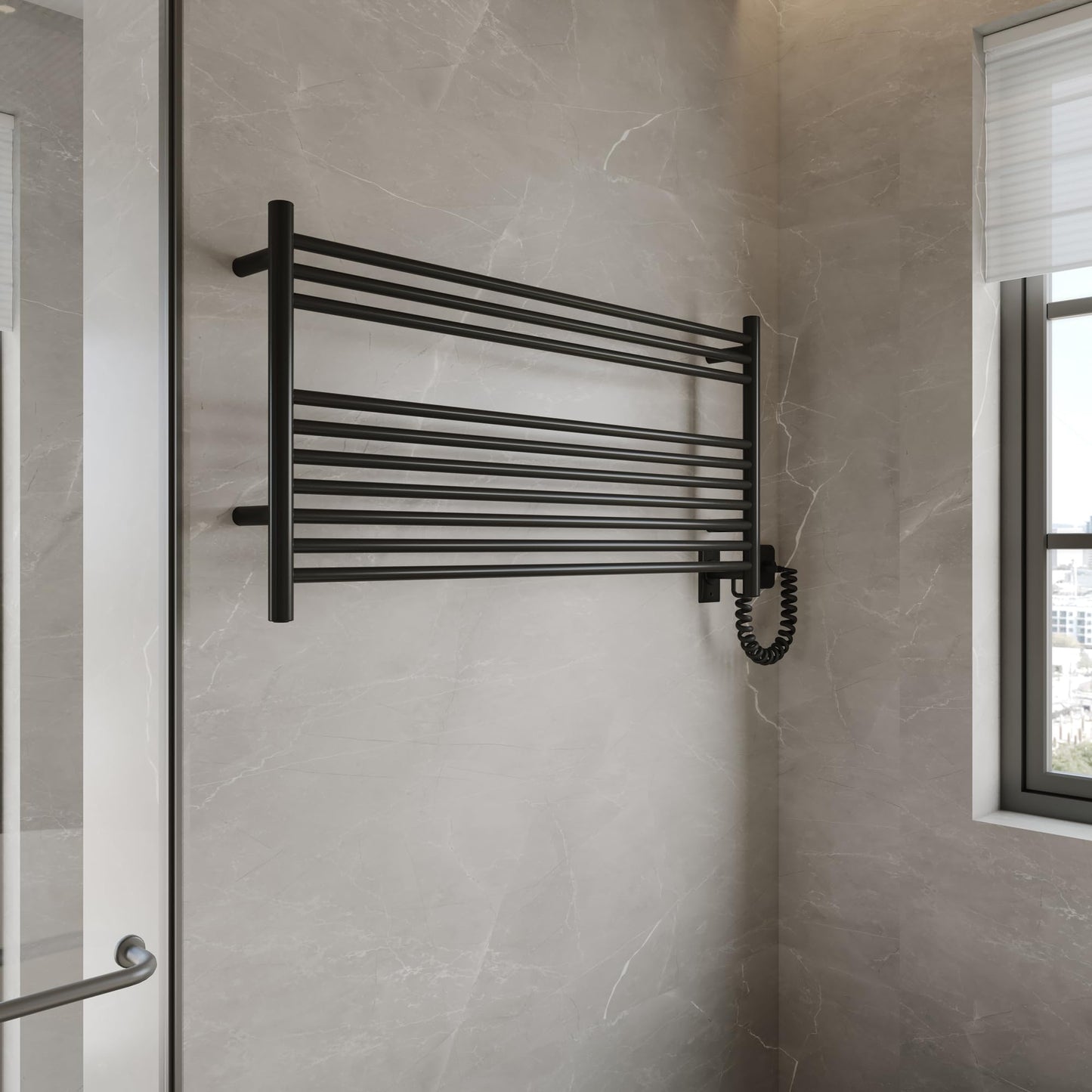 HEATGENE Towel Warmer Wall-Mounted Hardwired Heated Towel Rack Hot Towel Bar Brushed