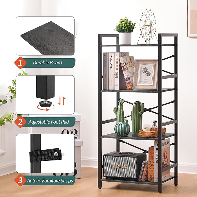 Yoobure 4 Tier Bookshelf