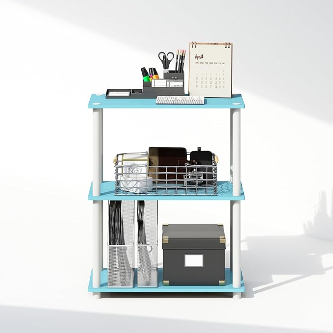 Furinno Turn-N-Tube Book Shelf, 3-Tier Bookshelf, Bookcase