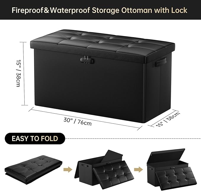 DocSafe Storage Ottoman Bench