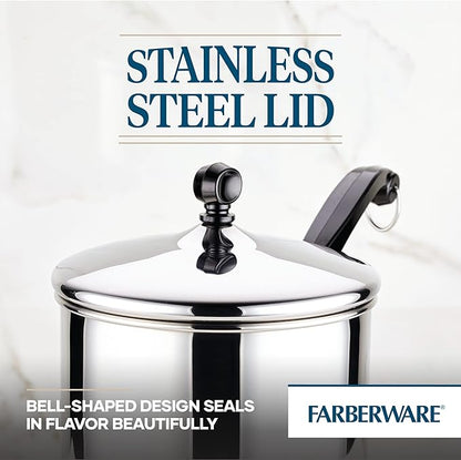 Farberware Classic Series Stainless Steel Sauce Pan with Lid, 2-Quart, Sauce Pans for the Kitchen, Silver