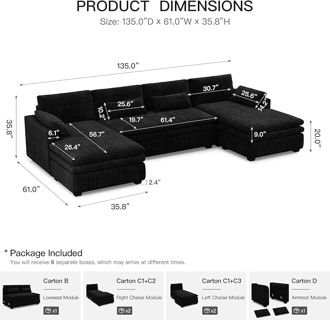 Belffin Large Modular Sectional Sofa