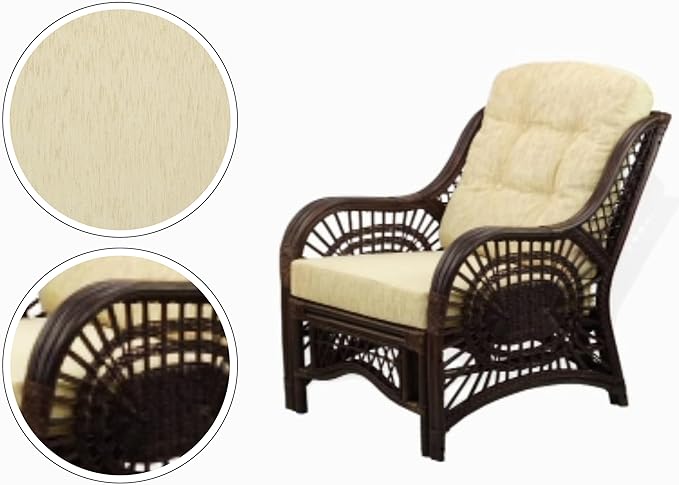 Malibu Lounge Living Accent Armchair Natural Rattan Wicker Handmade Design