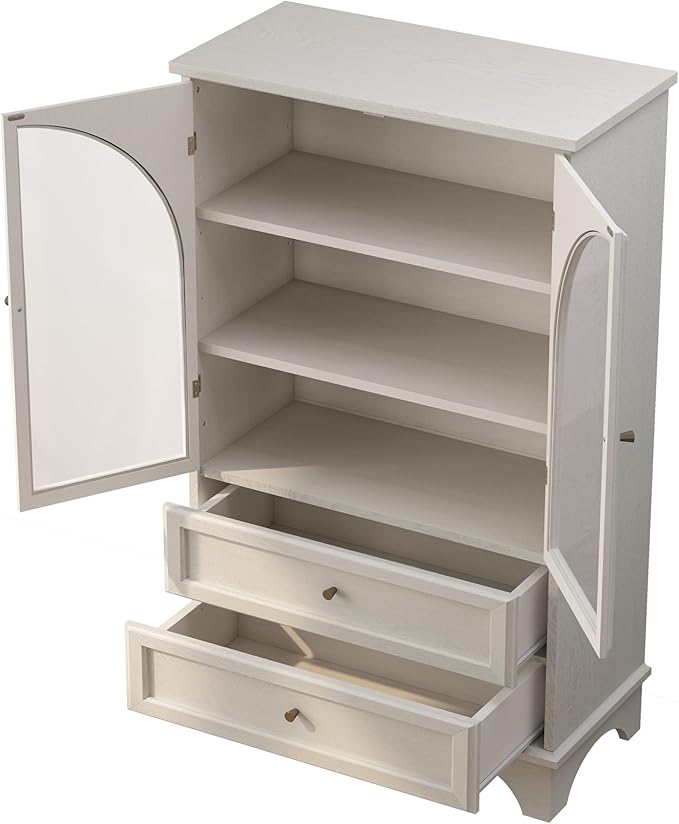 52" Tall Display Cabinet with Glass Doors, Glass Display Case Storage Cabinets