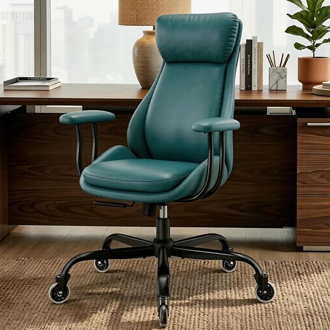 E-Motie Office Chair, Leather Desk Chair