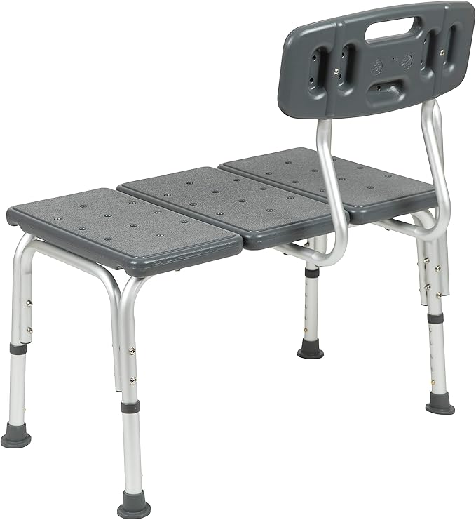Flash Furniture HERCULES Series 300 Lb. Capacity Adjustable Gray Bath & Shower