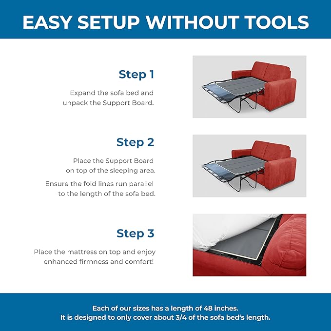 Meliusly Sleeper Sofa Support Board Full Size – Durable Support to Fix Sagging