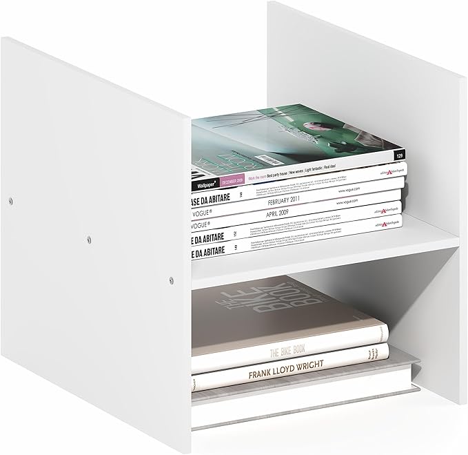 Furinno Cubicle Cube Insert, H-Shelf Cube Organizer, 2-Tier Shelf Accessory
