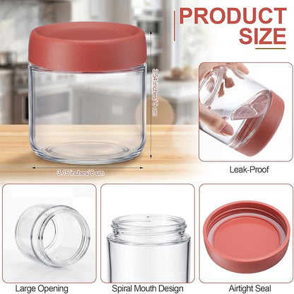 12 Pack Overnight Oats Containers with Lids, Wide Mouth Jars, Glass Food Storage Containers with Airtight Lids, CRYSTAL Storage Canister for Cereal Salad Spice Sugar (Bright Color,12oz)