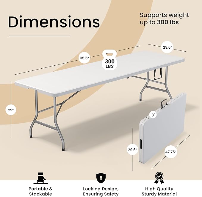 Our Modern Space 8 Feet Foldable Table