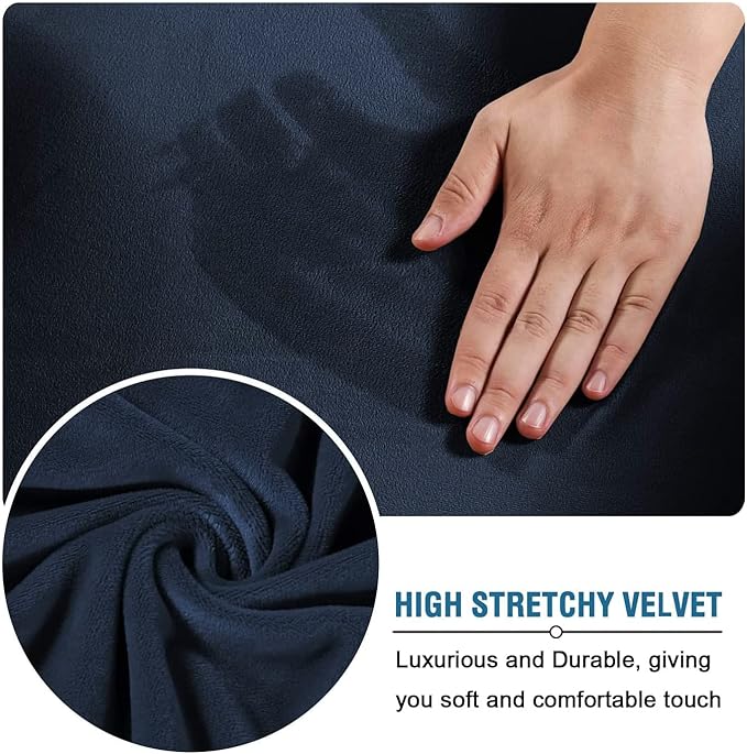 H.VERSAILTEX Real Velvet Plush 3 Piece Stretch Sofa Covers Couch Covers