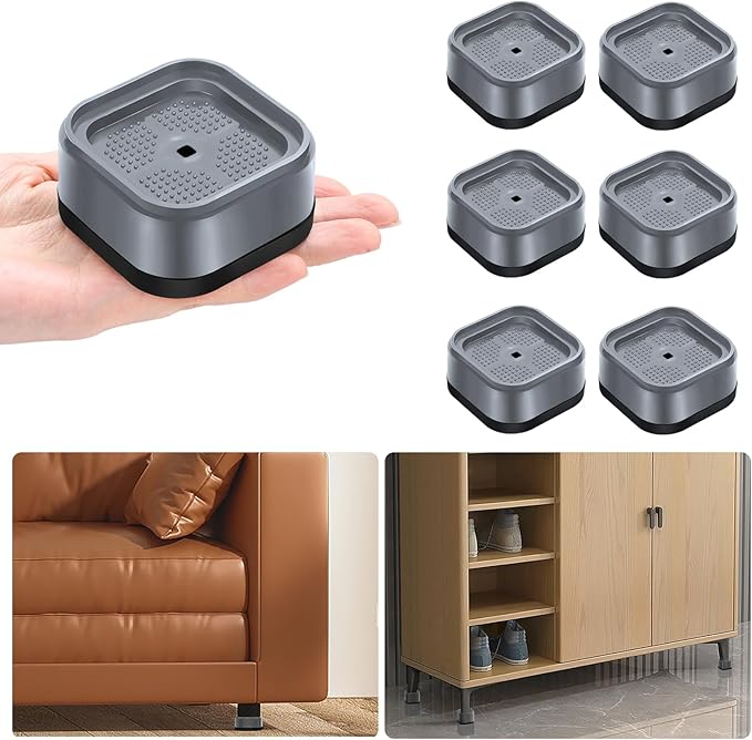 shouwuhho 6 Pack Furniture Risers Adjustable Bed Risers Heavy Duty Lifts Height