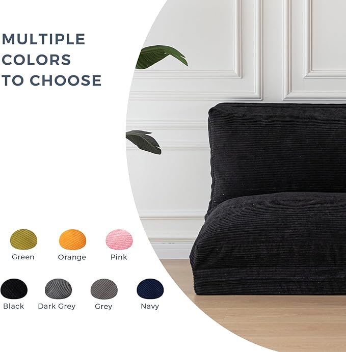 MAXYOYO Folding Sofa Bed, Extra Thick and Long Floor Sofa Convertible Sleeper