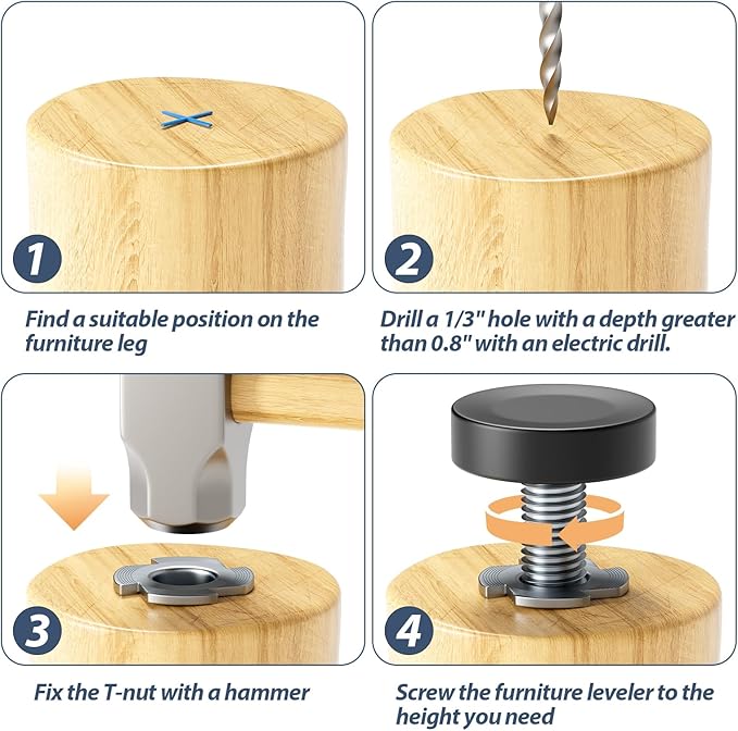 MROCO Furniture Leveling Feet