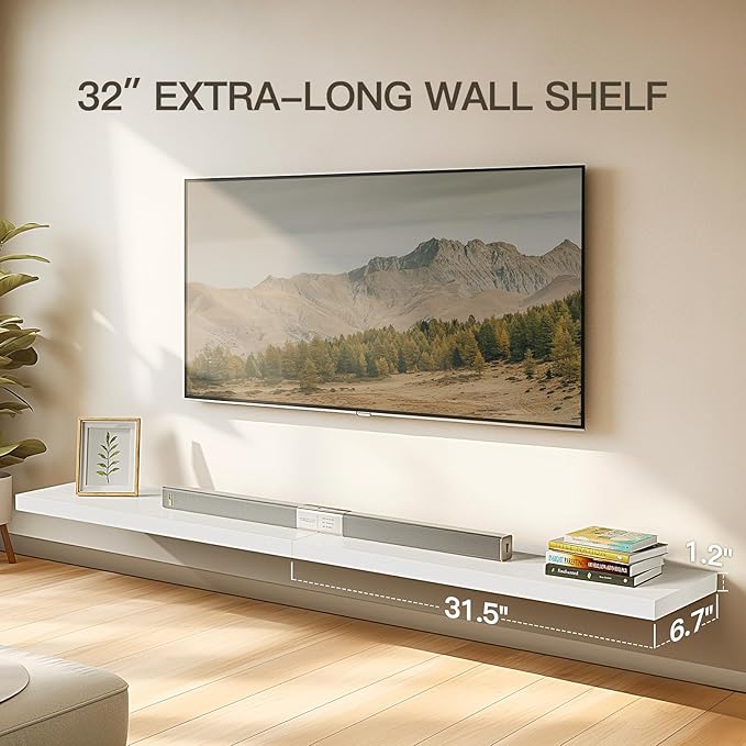 AMADA HOMEFURNISHING Floating Shelves Wall Mounted, 32 x 7 Inch Wall Shelves