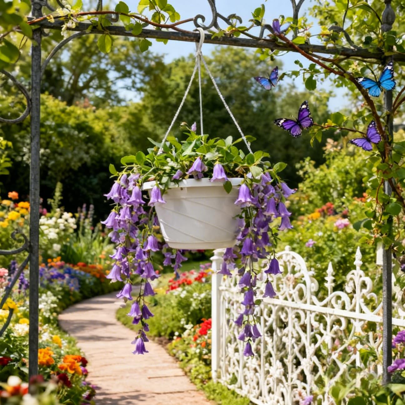 Toddmomy 10Pcs Plastic Hanging Planter with Hooks, Hanging Orchid Pot Flower Pots Baskets Nursery Planter Holder for Plants Outdoor Indoor Garden Balcony