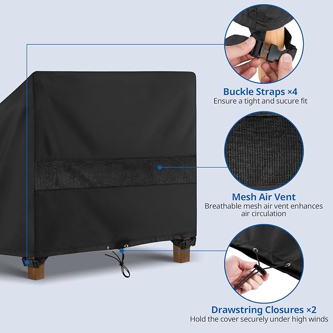 SunPatio Waterproof Outdoor Chaise Lounge Cover, 2 Pack Patio Lounge Chair