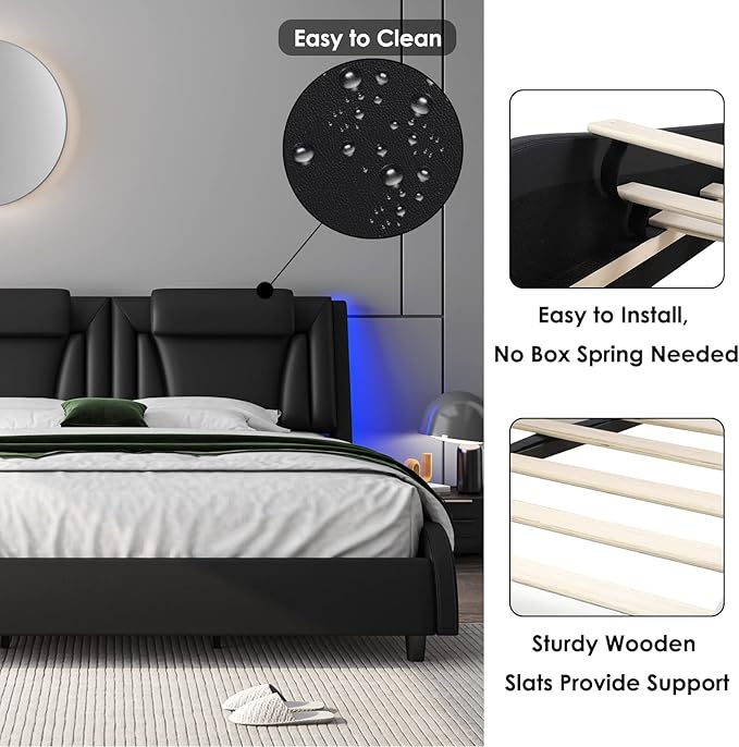 Keyluv Queen Size LED Bed Frame