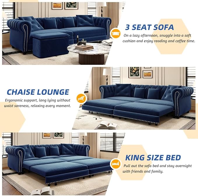 89" King Size Sleeper Sofa Bed