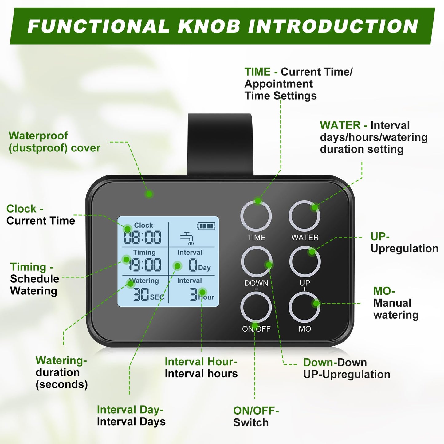 Automatic Plant Waterer Indoor: Drip Irrigation System with Large Display, Easy Programming, Vacation Plant Watering Devices for 15 Potted Plants, New Upgraded Christmas Tree Watering System