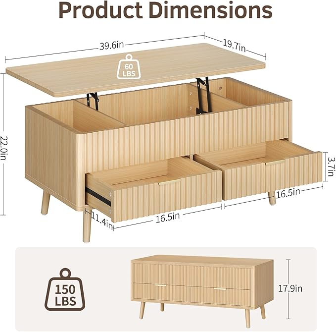 Lift Top Coffee Table with Storage