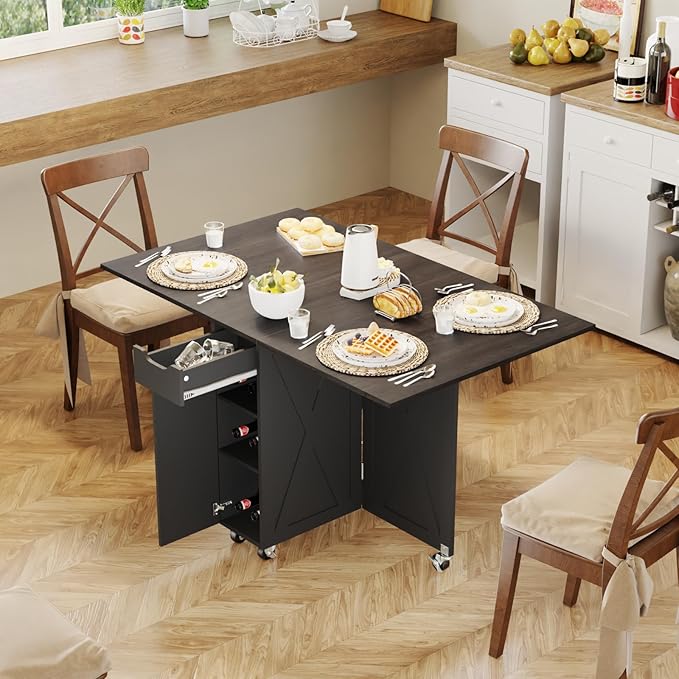 3imothrix Folding Dining Table, Small Dining Table, Space Saving Dining Table
