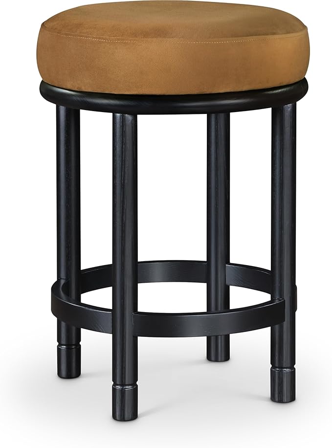 Meridian Furniture 977Saddle-C Monette Collection Art Deco Counter Stool