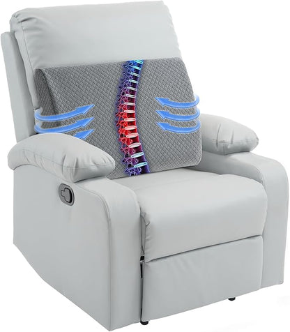 HOMBYS Lumbar Support Pillow for Recliner Chair, Memory Foam Back Support Cushion for Elderly,Extra Large Lumbar Support Pillow,Thick Backrest for Home Reading (Grey, 20“x13.5"x5")