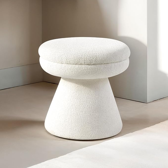 Furniture of America Rami Modern 18-inch Mushroom-Shape Upholstered Ottoman